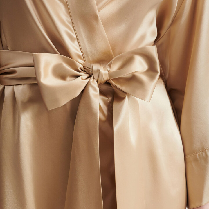 Шёлковый халат-кимоно короткий